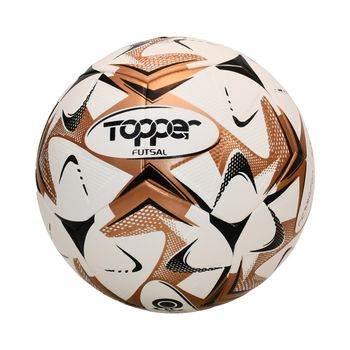 Bola-de-Futsal-Branco-e-Dourado-Slick-|-Topper-Tamanho--UN---Cor--BRANCO-0